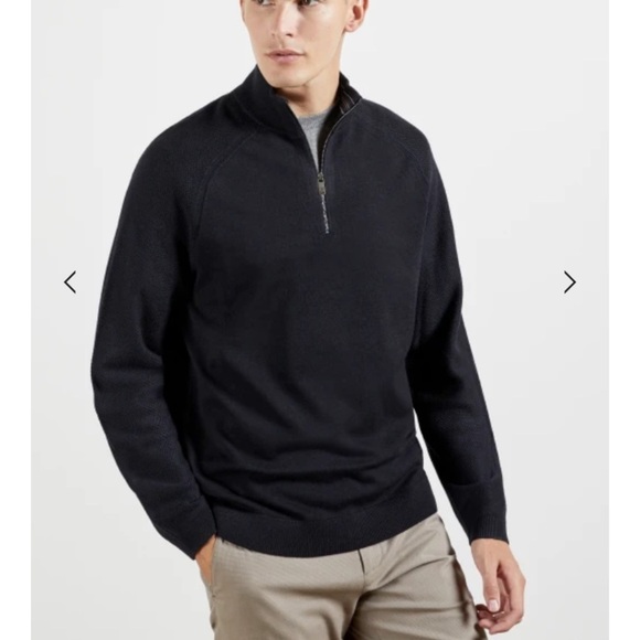 Ted baker size 5 funnel neck half zip navy sweater